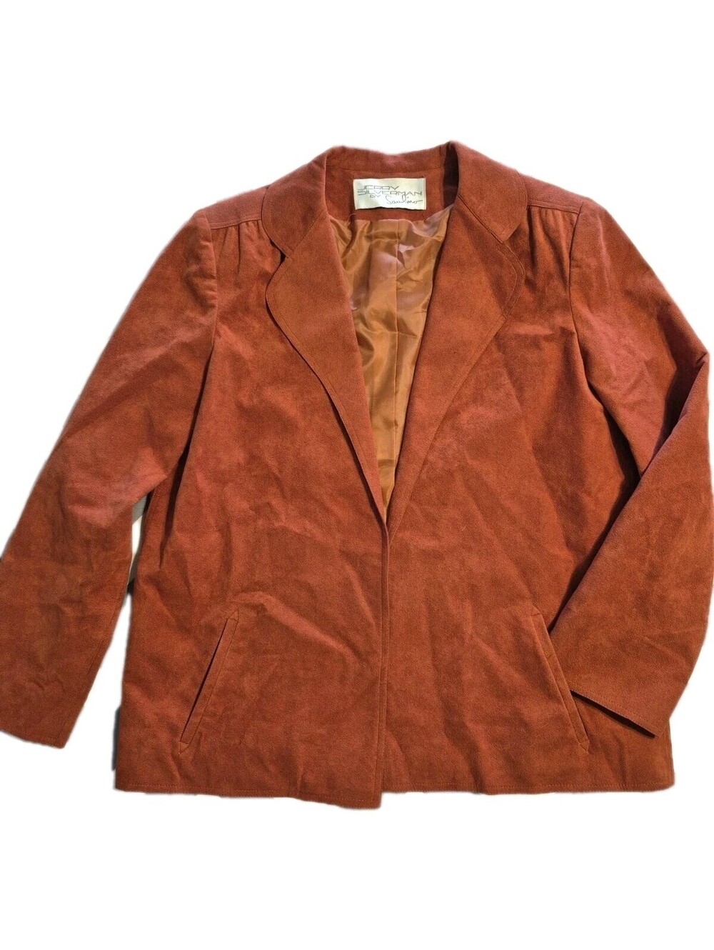 Vintage Jerry Silverman Blazer Womens Orange Suede Jacket Union Made USA 70's